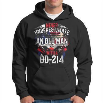 Never Underestimate An Old Man With A Dd 214 Veteran Gift For Mens Hoodie | Mazezy