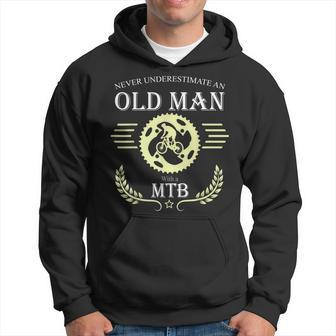 Never Underestimate An Old Man With A Mtb | Mountain Bike Hoodie - Seseable