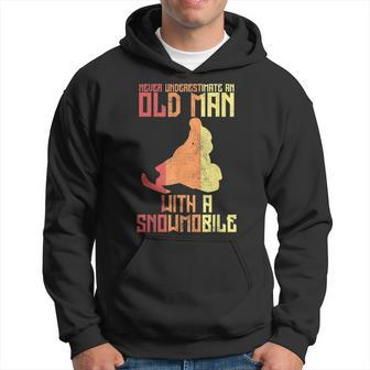 Never Underestimate An Old Man With A Snowmobile Mobile Sled Hoodie - Seseable