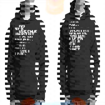 Never Underestimate An Old Man With A Trumpet Musician Old Man Funny Gifts Hoodie | Mazezy