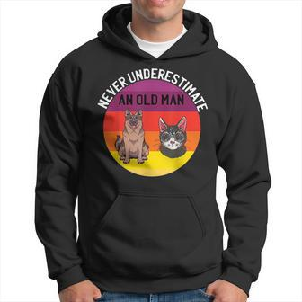 Never Underestimate An Old Man With German Shepherd Cat Gift For Mens Hoodie - Seseable