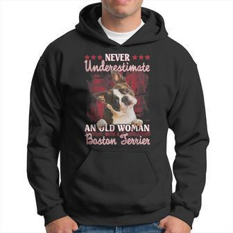 Never Underestimate An Old Woman With A Boston Terrier Hoodie - Seseable