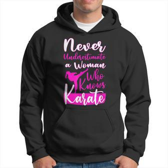 Never Underestimate And Old Woman Who Knows Karate Martial Old Woman Funny Gifts Hoodie | Mazezy