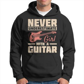 Never Underestimate Girl With A Guitar | Musician Music Band Hoodie - Seseable
