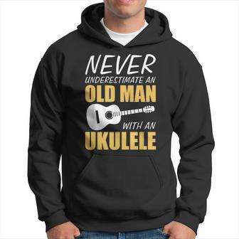 Never Underestimate Old Man With Ukulele Musician Hoodie - Seseable