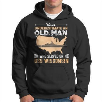 Never Underestimate Uss Wisconsin Bb64 Battleship Hoodie - Seseable