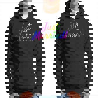 Newlywed Just Married Gay Lesbian Lgbt Wedding Honeymoon Hoodie | Mazezy
