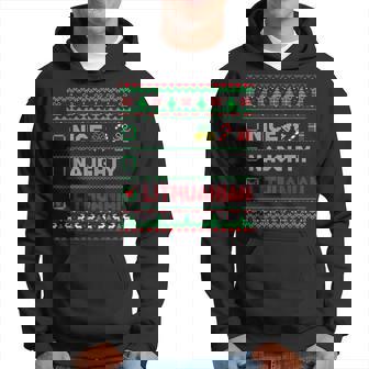 Nice Naughty Lithuanian Christmas Checklist Lithuania Hoodie | Mazezy
