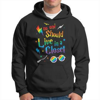 No One Should Live In A Closet Lgbtq Proud Ally Gay Pride Hoodie - Seseable