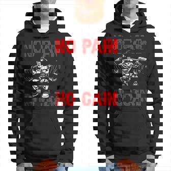 No Pain No Gain Exercise Fitness Workout Weightlifting Hoodie - Monsterry
