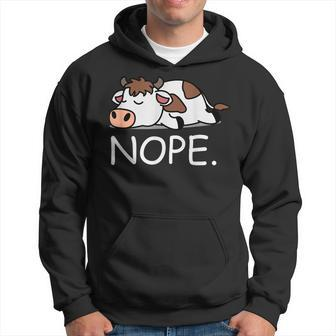 Nope Funny Lazy Cow Nope Not Today Hoodie | Mazezy