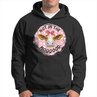 Not In The Mood Cow Lover Cute Heifer Face Gift Hoodie | Mazezy