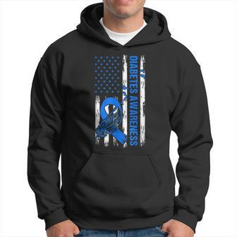 In November We Wear Blue Usa Flag Diabetes Awareness Month Hoodie | Mazezy