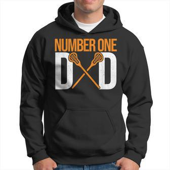 Number One Dad Lax Player Father Lacrosse Stick Lacrosse Dad Hoodie - Thegiftio UK