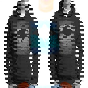 Ocean Animal Scuba Diving Stingray Retro Manta Ray Hoodie | Mazezy