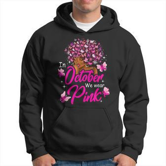 In October We Wear Pink African American Breast Cancer Hoodie - Seseable