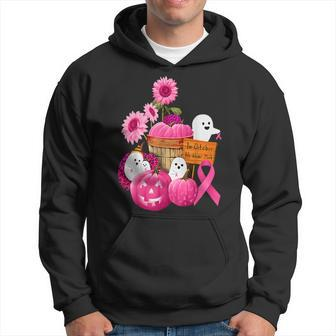 In October We Wear Pink Ghosts & Pumpkins For Breast Cancer Hoodie - Seseable