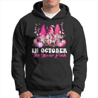 In October We Wear Pink Gnome Breast Cancer Awareness Hoodie - Thegiftio UK