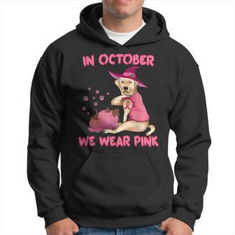 In October We Wear Pink Labrador Retriever Dog Breast Cancer Labrador Hoodie | Mazezy