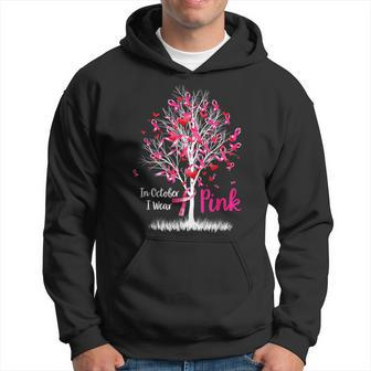 In October We Wear Pink Tree Ribbon Breast Cancer Awareness Hoodie | Mazezy CA