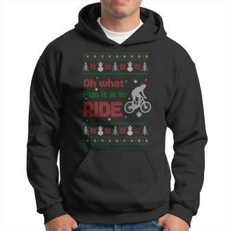Oh What Fun It Is To Ride Bike Ugly Christmas Sweater Hoodie - Monsterry AU