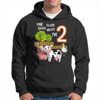 Oink Cluck Baah Mooo I'm 2 Farm Animal 2Nd Birthday Party Hoodie - Monsterry