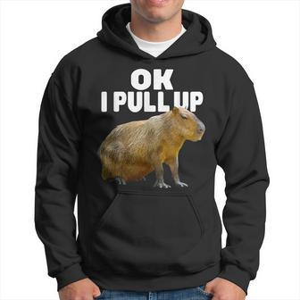 Ok I Pull Up Capybara Funny Capybara Lover Dank Meme Hoodie - Seseable