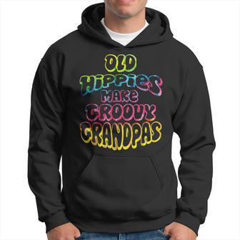 Old Hippies Make Groovy Grandpas Grandparents Day Gift For Women Hoodie - Thegiftio UK