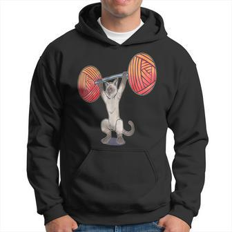 Olympic Snatch Siamese Cat Weightlifting Bodybuilding Muscle Hoodie | Mazezy