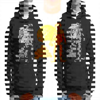 Orange Scary Clown With Pumpkins Funny Halloween Hoodie | Mazezy