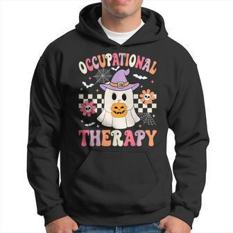 Ot Occupational Therapy Halloween Retro Ghost Ot Halloween Hoodie - Seseable