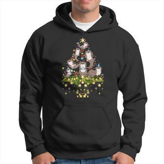 Otters Christmas Tree Lights Holiday Otter Xmas Hoodie - Thegiftio UK