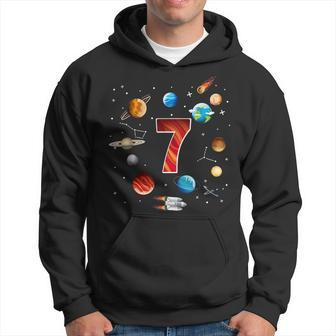 Outer Space 7 Years Old 7Th Birthday Boys Planets Astronaut  Hoodie