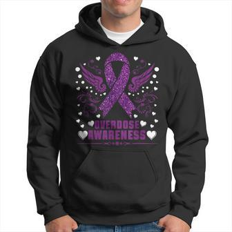 Overdose Awareness Purple Ribbon Drug Addiction Hoodie - Monsterry DE