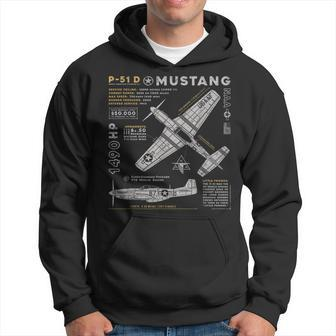 P-51 Mustang Wwii Fighter Plane Us Military Aviation Design Hoodie - Monsterry