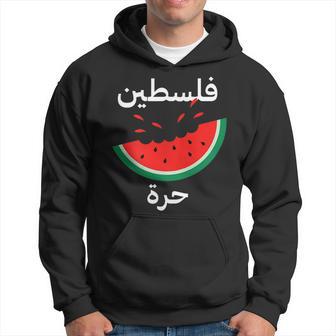 Palestine Map Watermelon Arabic Calligraphy Hoodie - Thegiftio UK