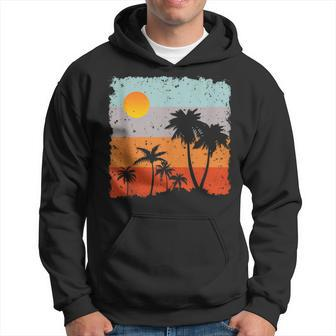 Palm Trees Beach Sunshine Summer Vacation Summer Vintage Hoodie | Mazezy
