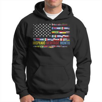 Hispanic Heritage Month All Countries Flag Heart Hands Hoodie | Mazezy DE