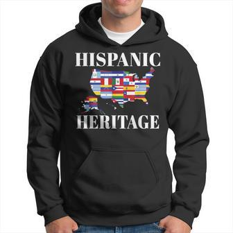 Hispanic Heritage Month All Countries Flag Inspiration Map Hoodie | Mazezy UK