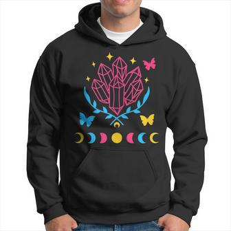 Pansexual Subtle Pan Pride Lgbtq Subtle Moon Phase Crystals Hoodie | Mazezy
