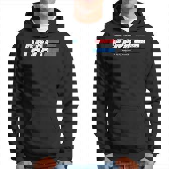 Papa A Real American Hero Funny Fathers Day Hoodie | Mazezy