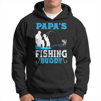Papas Fishing Buddy For Grandpa Fisherman Kid Hoodie - Seseable