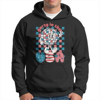 Party In The Usa 4Th Of July Patriotic Disco Ball Retro Hoodie | Mazezy
