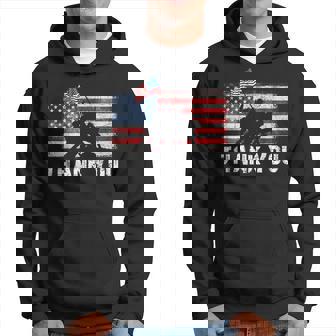 Patriotic American Flag Thank You Memorial Day Veteran Hoodie - Thegiftio
