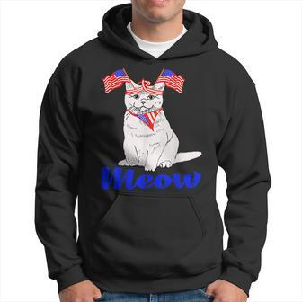 Patriotic Cat Meowica 4Th Of July Funny Kitten Lover Patriotic Funny Gifts Hoodie | Mazezy