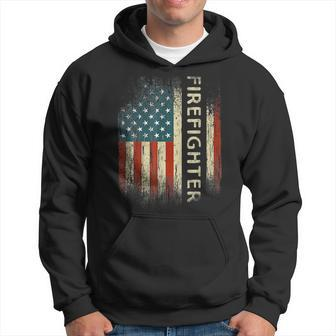 Patriotic Firefighter Gifts American Usa Flag Funny Gift For Mens Hoodie | Mazezy