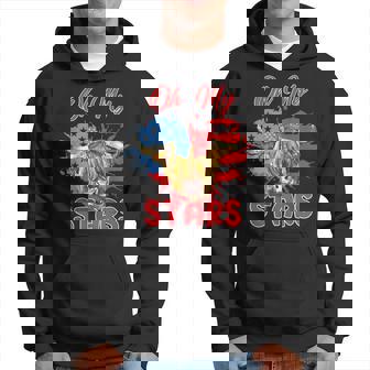 Patriotic Highland Cow Oh My Stars 4Th Of July American Flag  Hoodie