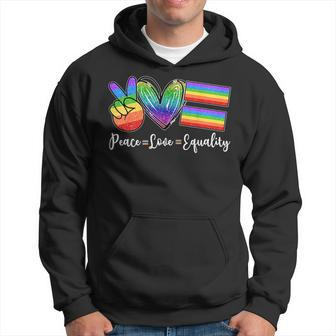 Peace Love Equality Lesbian Gay Lgbt Pride Month Couple Hoodie | Mazezy