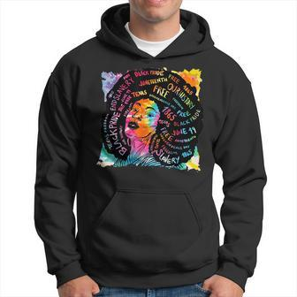 Peace Love Junenth Pride Black History 1865 African Pride Month Funny Designs Funny Gifts Hoodie | Mazezy
