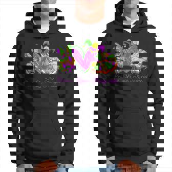Peace Love King Cake Funny Mardi Gras Party Carnival Gifts King Funny Gifts Hoodie | Mazezy